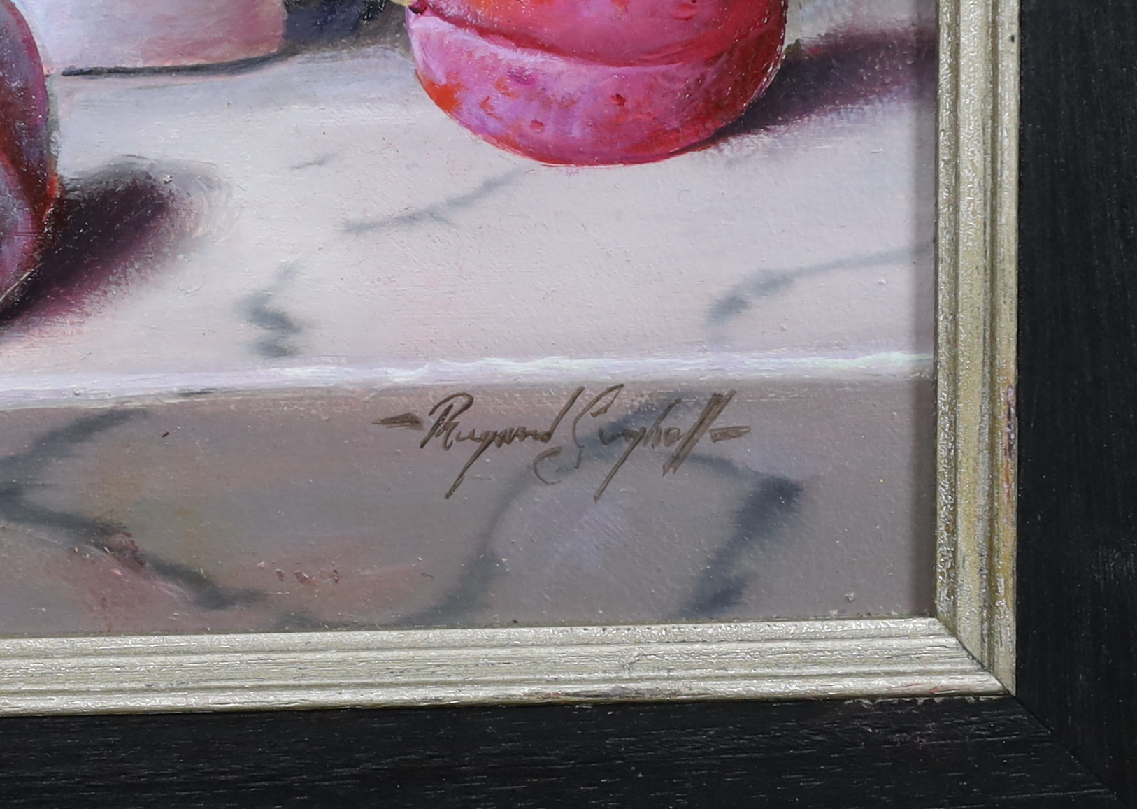 Raymond Campbell (English, b.1956), '1985 Vintage Krug Champagne', oil on panel, 40 x 30cm